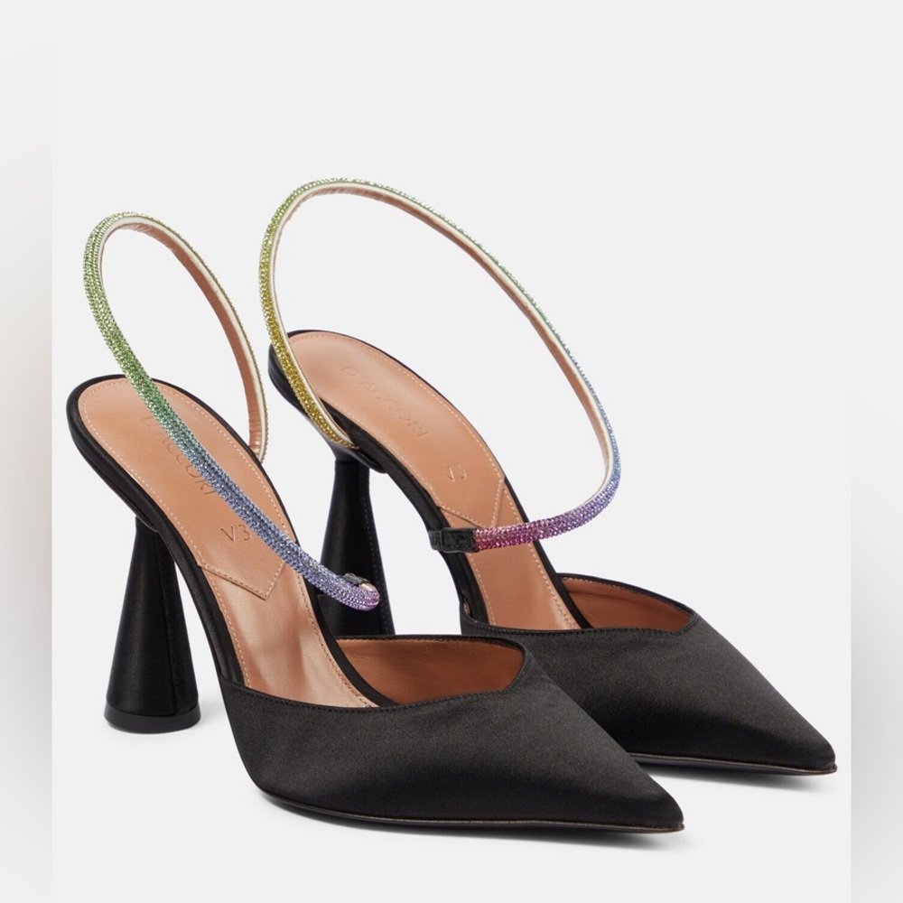 $990 D'Accori Saturn satin slingback mules size 35.5